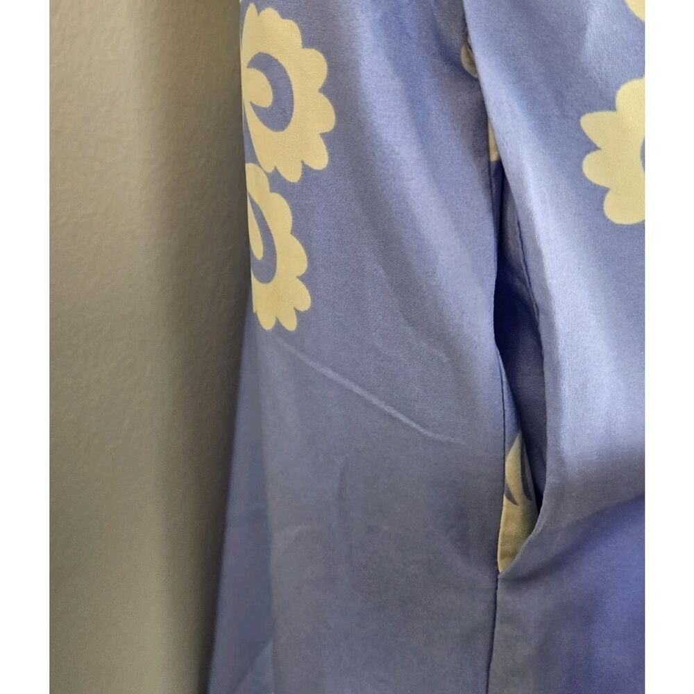 Off Shoulder Ruched High Waist Jumpsuit Wide Leg Detach Straps XXL Blue Wht NEW - Picture 4 of 13